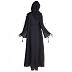 Nidha abaya- Black flared with bead work Nidha abaya- Black flared with bead work